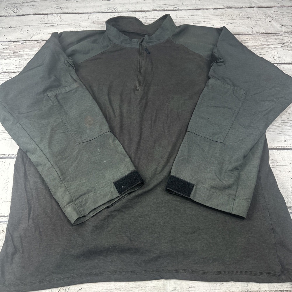 Tru Spec Combat Shirt 3XL Green  1/4 Zip Tactical Baselayer Cordura Ripstop